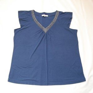 AE SPORT Plus Size-4X Top Women's Blue Sleeveless 95% Rayon